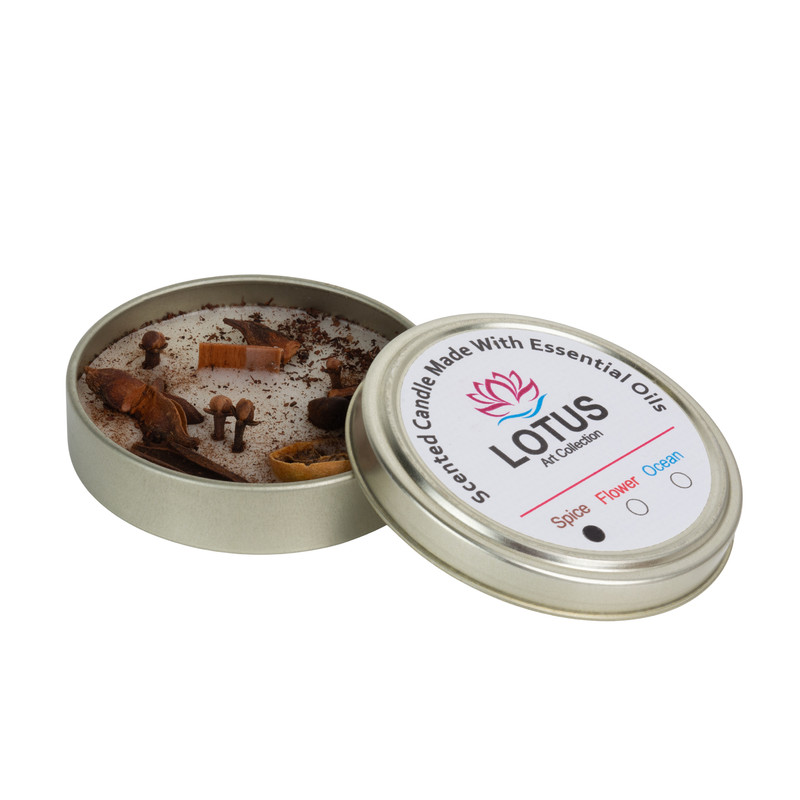 شمع وکس ملت معطر لوتوس مدل واکسی با رایحه دارچین زمان اتمام 15 ساعت